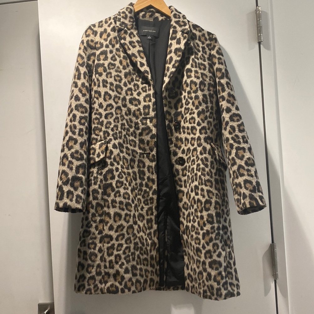 Ann Taylor Leopard Print Peacoat